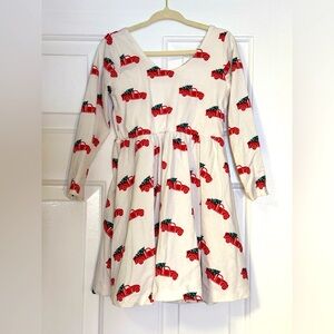 Monica + Andy “Let’s Dance” Dress, Red Truck with Christmas Trees, 4T